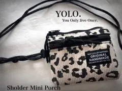 ショルダーミニポーチ レオパード柄コーデュロイ