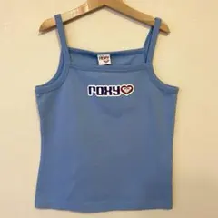 ROXY ロキシー ラメプリント ロゴ キャミソール サックス フリーサイズ