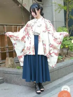 着物リメイク 大島紬 シャツワンピース マキシ ロング バルーン