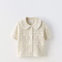 ZARA キッズ 半袖 ニット カーディガン　140