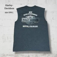 Harley-Davidson デンバー両面ロゴ ノースリーブ グレー L相当