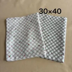 ランチョンマット　30×40 ２枚セット さくらんぼ　チェック