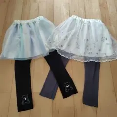 【2着セット】ゆめかわ♪なチュチュ付きレギンス スカッツ