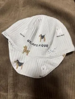 ジェラートピケ　犬柄　キャップ　帽子