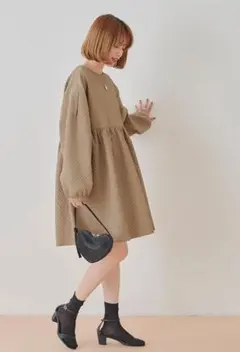 titivate（ティティベイト）ふくれジャガードショートワンピース Mサイズ