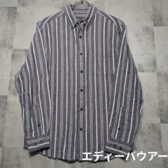 エディーバウアー ダブルフェイス ストライプ長袖シャツ S