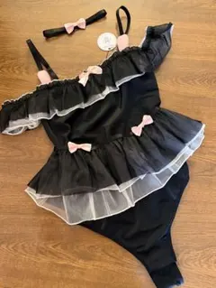 オフショルダー フリル コスプレ衣装ネコ コスプレ ボディスーツ ガーター付