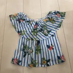 ZARA 半袖 花柄 ストライプ 116cmのサムネイル