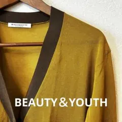 BEAUTY＆YOUTH　シアーカラーブロックカーディガン