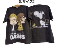 【Ｌ】OASISオアシス×スヌーピー ヴィンテージ風Tシャツ