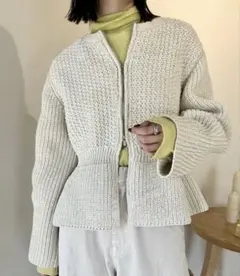 【3色展開】メランジペプラムカーディガンのサムネイル