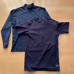 IGNIO ネイビー　アンダーシャツ 2枚 長袖Sと半袖160サイズ