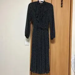 MilaOwen ベルト付きドットワンピース　ブラック　サイズ0