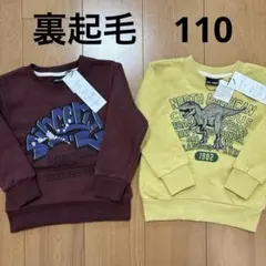 ◎新品◎ 裏起毛　長袖　恐竜　トレーナー　110 2枚セット 男の子