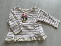 petit main デイジーストライプ Tシャツ 80cm