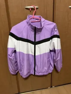 紫色ストライプジップアップジャケット