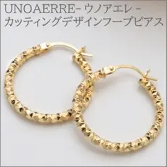 ウノアエレ【フープピアス】カッティングデザインピアス K18YGのサムネイル