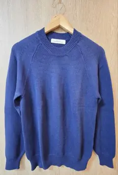 green label relaxing ネイビー クルーネックニットセーター