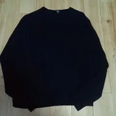 UNIQLO ネイビー Vネックニット ウール100 セーター XL