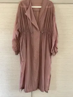 ピンク ドローストリング ロングコートのサムネイル