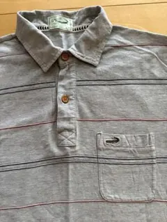 CROCODILE クロコダイル ポロシャツ グレー ボーダー レトロ 古着