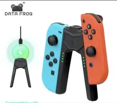 Switch Joy-Con 充電 グリップ タイプC ケーブル付 黒　ブラック
