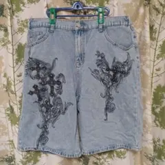 ROMWE Grunge Punk シンプルプリント カジュアルショーツ⑤