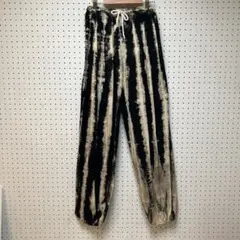 フリーサイズメンズS タイダイ パンツブラックベージュhippieエスニック新品