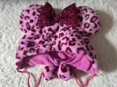 ヒョウ柄ミッキー耳帽子