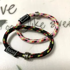 カラフル編み込みキーホルダー2個セット