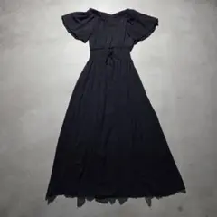 CHILLE オフショルダー ロングワンピース ブラック