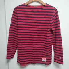 Champion×Let It Ride 赤紺ストライプ 長袖カットソー M