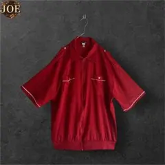 【USA製】J.BLAIR半袖ジップジャケット赤XXLビッグサイズ90s古着