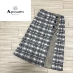 Aquascutum アクアスクキュータム　ラップスカート　ロング　チェックのサムネイル
