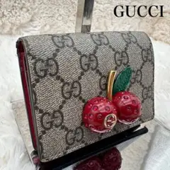 最終値下げGUCCIさくらんぼCherryチェリー三つ折り財布 最終値下げ！］GUCCI グッチ 折り財布 チェリー さくらんぼ