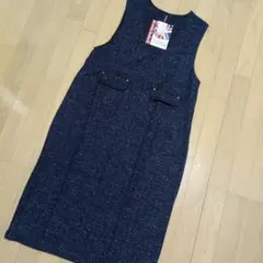 しまむら HK WORKS LONDON ノースリーブワンピース ネイビー