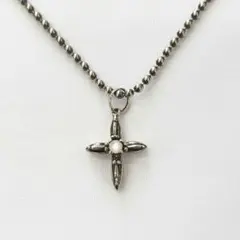 【E】SV925　シルバー　ネックレス　クロス　十字架　ロザリオ　モチーフ