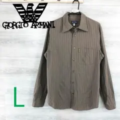 ARMANI●アルマーニジーンズイタリア製＜ストライプ 長袖シャツ＞M1656cのサムネイル