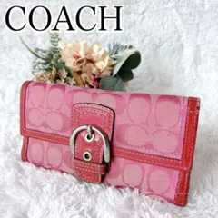COACH シグネチャー 長財布 ピンク てんとう虫 希少✨ COACH コーチ 長財布 シグネチャー てんとう虫 ピンク - メルカリ