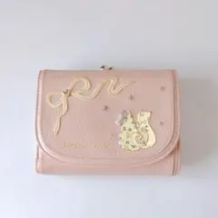 美品　レベッカテイラー　折財布　ピンク　本革　猫刺繍　リボン　ハートのサムネイル