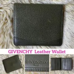 【GIVENCHY ジバンシィ】希少　オリーブグリーン二つ折り財布　緑　レザー革のサムネイル