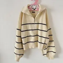 【 SUREVE 】 シュリーブ ボーダー ニット ダボ袖 バルーン袖