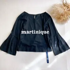 【未使用】定価2.2万円 マルティニーク フレアスリーブ ブラウス ブラック M