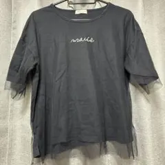 【値引き交渉可能】earth ブラックレースロゴ入りTシャツのサムネイル
