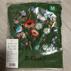 D.KELLY 花鳥刺繍トートエコバッグ M グリーン