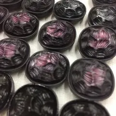 亀の甲羅みたいなボタン 黒系②(小18個)昭和レトロ☆ ボタンまとめ売り