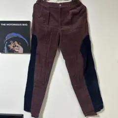 ボルドー ネイビー コーデュロイパンツ ハンドメイドズボン