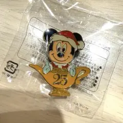 【未開封】ミッキーマウス クリスマス ピンバッジ 25周年