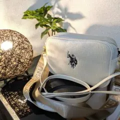 新品正規品 U.S. POLO ASSN. コーデュロイ ショルダー バッグ 白