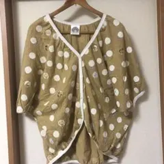 Scolar ベージュ ドット柄 半袖カーディガンのサムネイル